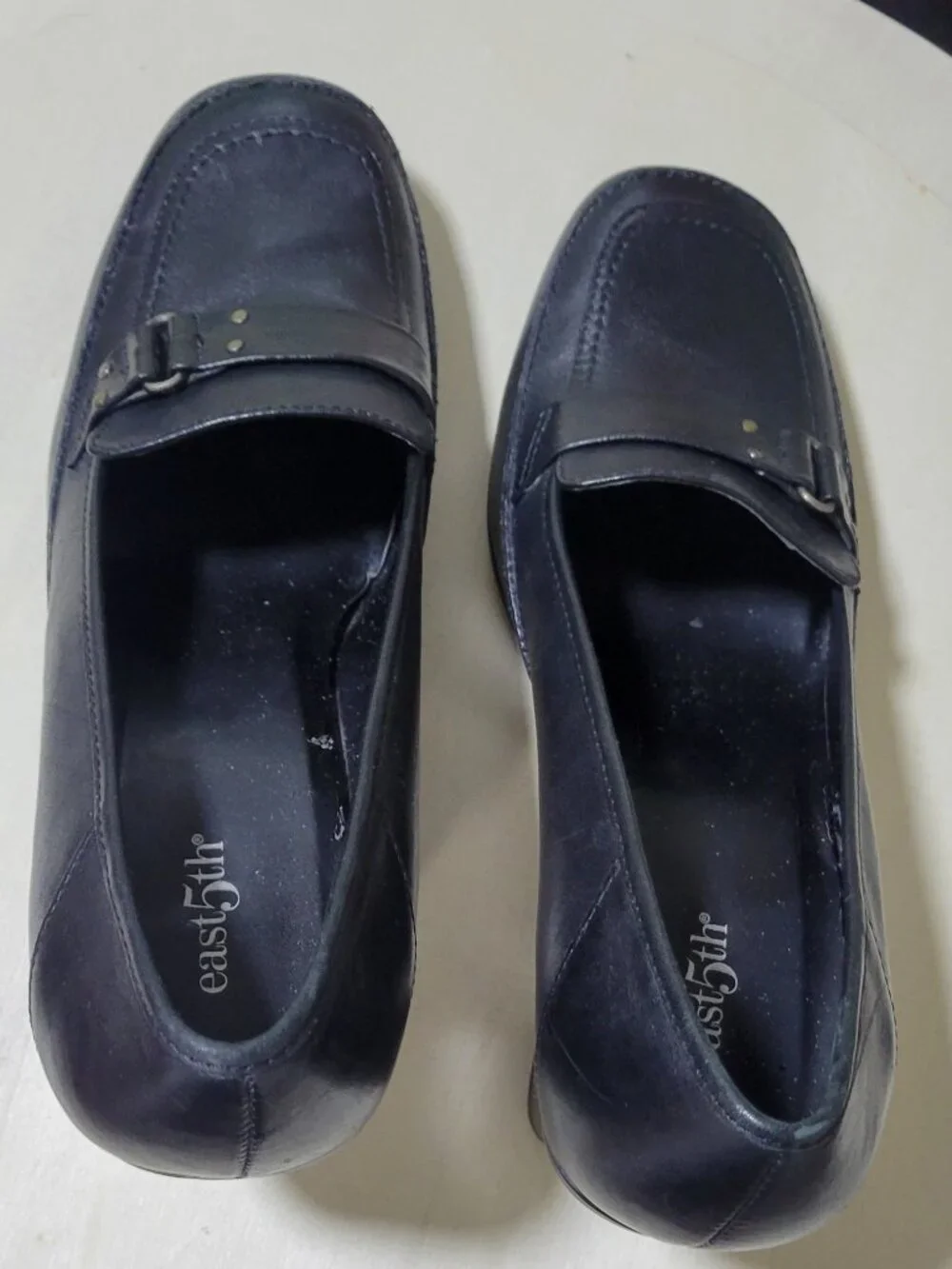 East 5th Black Leather Mary Jane Pumps  [Item #SP11]